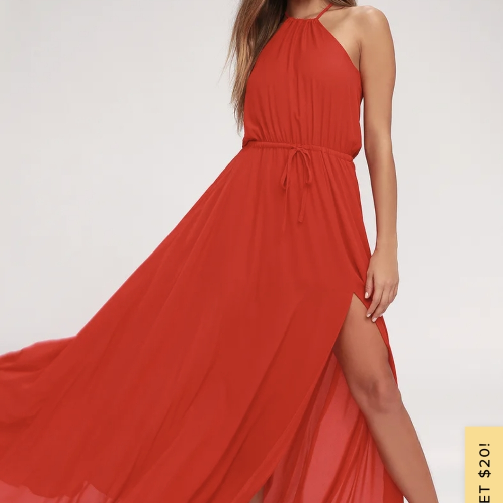 Red Lulu's Maxi Dress